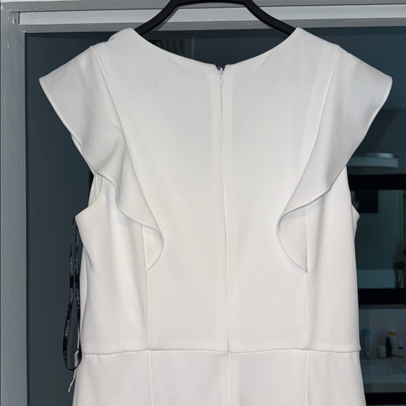 Kasper Women's Ruffled Sleeveless Wide-Leg Jumpsuit Kasper White size M - Picture 6 of 6